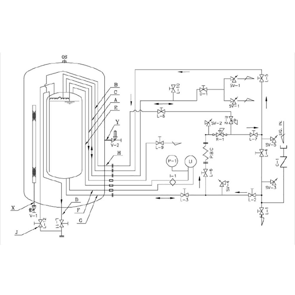 Cryogenic Storage Tank (Diameter : 1250~2400mm / Height : 5428~12808mm) for storage
