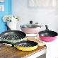 full image Nonstick diamond-coating frying pan.wok round multi color.Diecast Aluminum