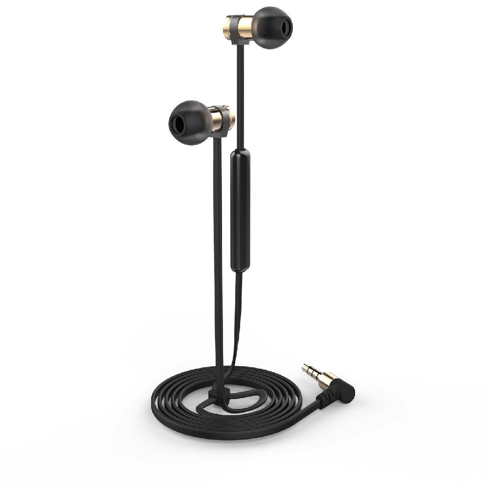 EARMAC MSE-01 Earphone Metal Slim Edition In-ear Aluminum Microphone Flat Cable Black