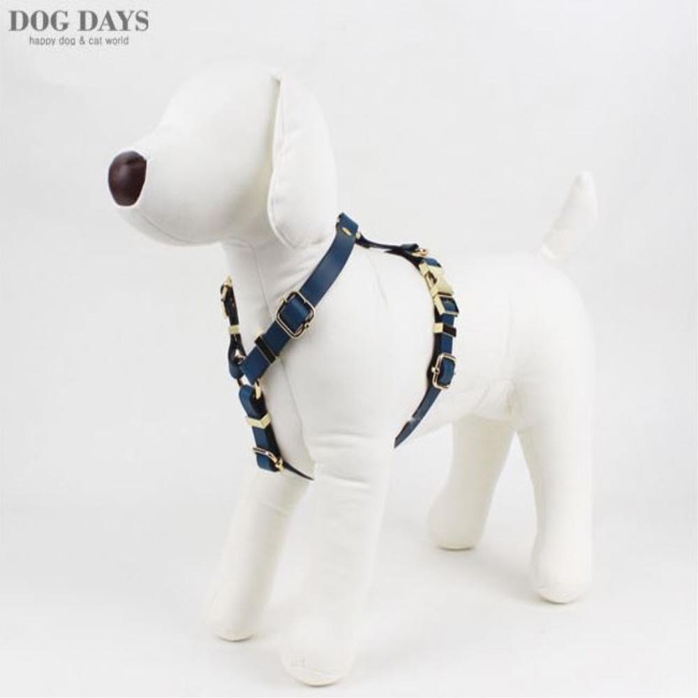 Retro leather gold harness(Blue)