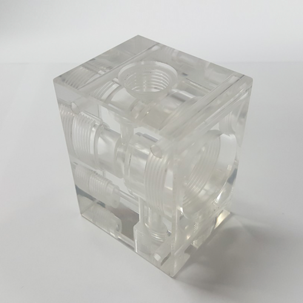 Transparent acrylic nozzle hubs