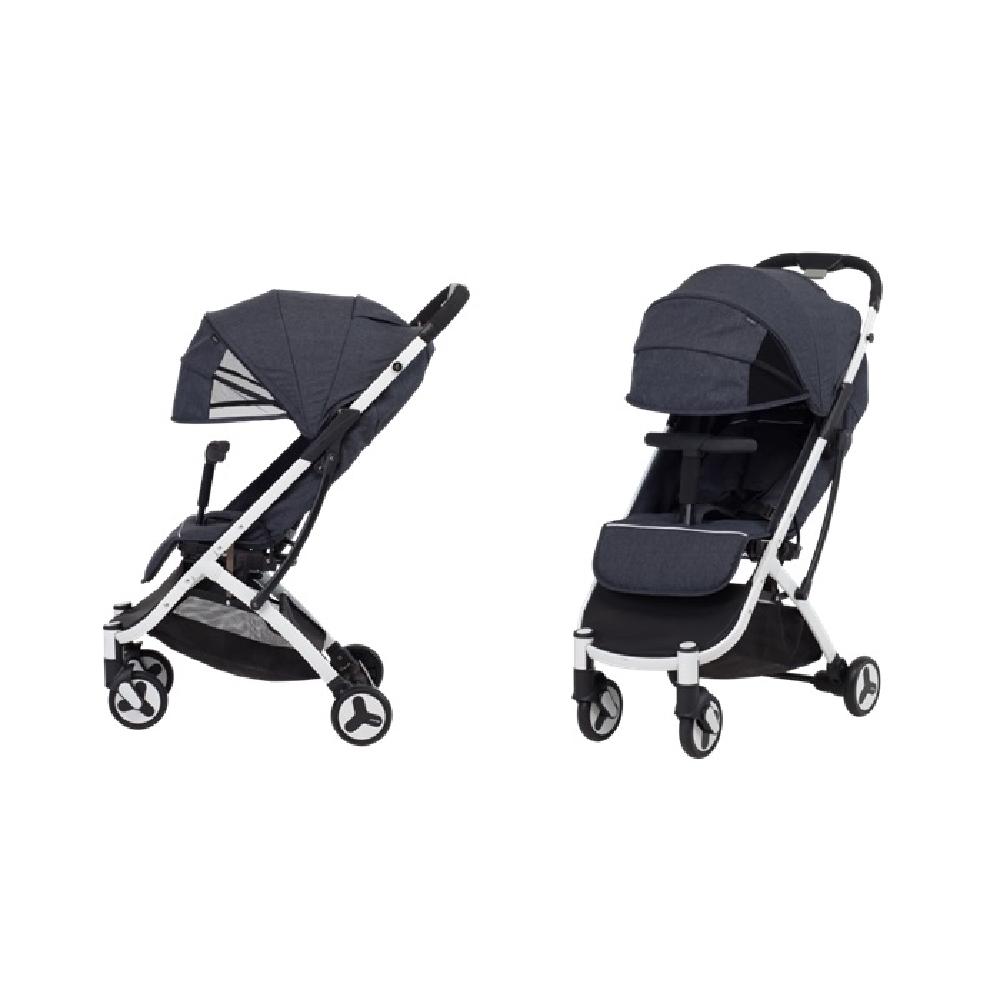 Comfortable SESTO LITE T with 3.5 large full canopy and one touch folding system (Grey, Navy)