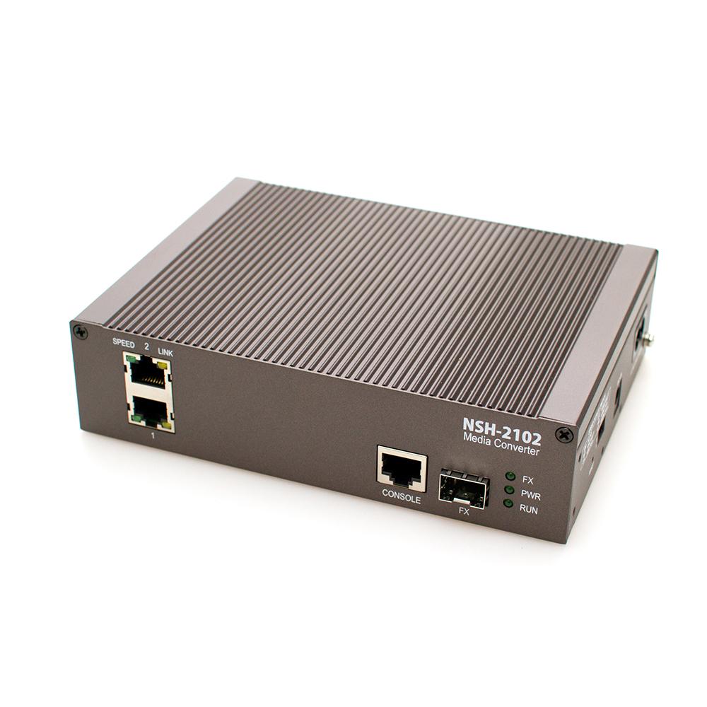 NSH-2108 converts from UTP to optic signal and connect remote networks