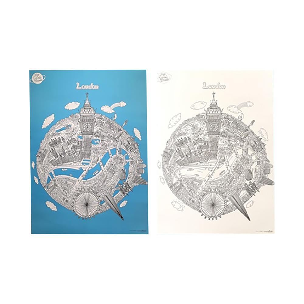 Dream Sky Lovely-Map Decorative Coloring Painting DIY Paper City Map - London