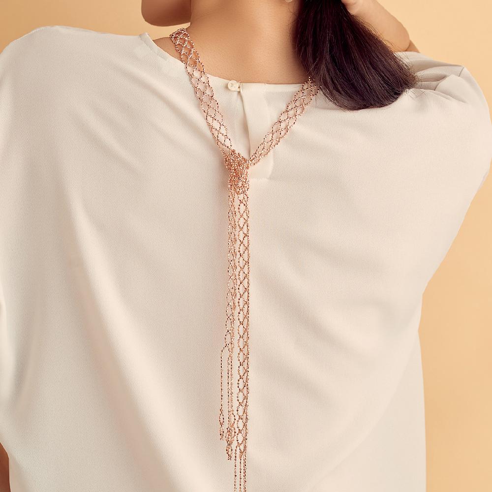 Silver embroidery crafted Scarf Necklaces : K330