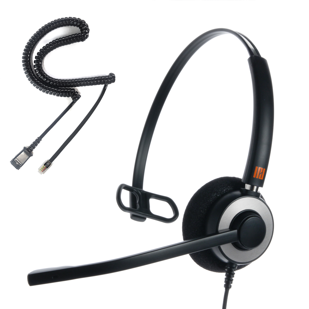 IPD IPH-160 Professional Monaural Noise cancelling Call center/Office Headset with U10 bottom cable