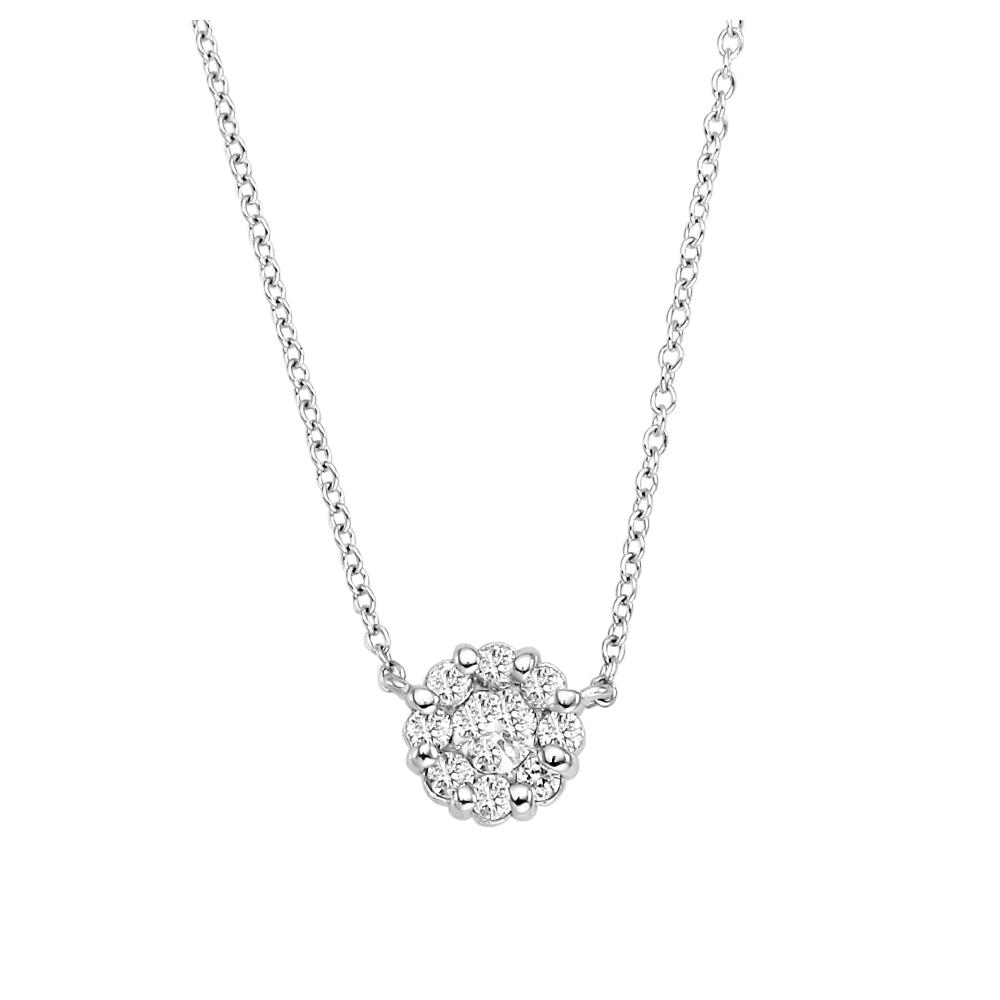 18K Invisible Diamond Necklace