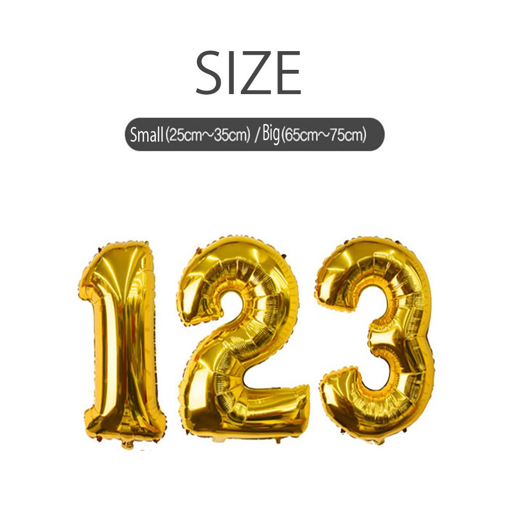 Balloon for an event and a birthday shaped numbers (gold)
