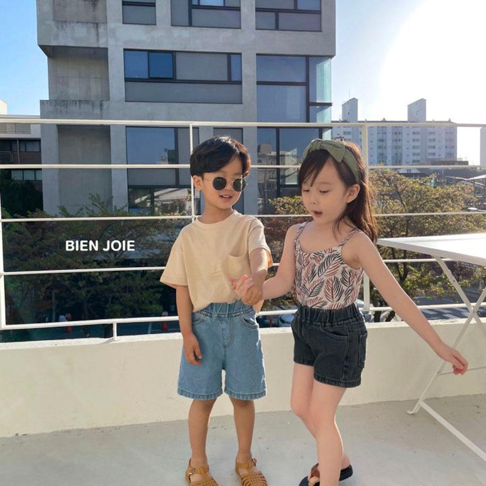 Leaf pattern sleeveless shirt, Children's clothes, cotton