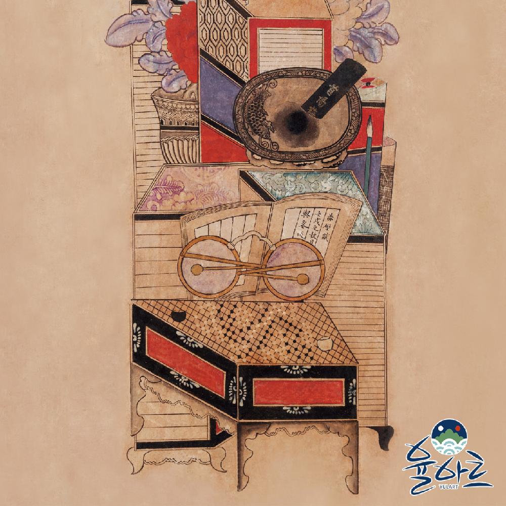 Korean Folk Art Frameless Art Print, minhwa drawing Korean art poster for home deco_'Chaekgeorido'