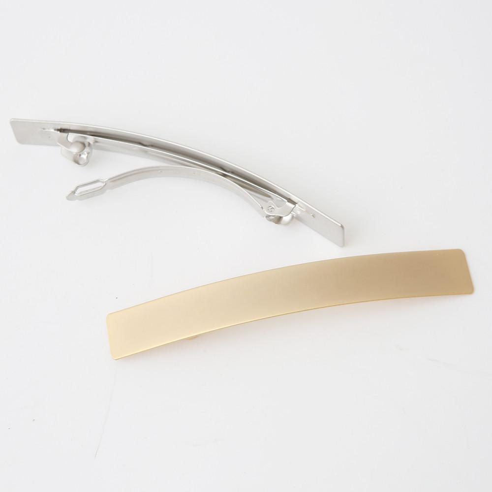 a square automatic hairpin - Matte Gold