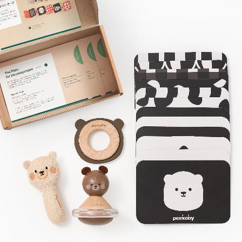 Peekaby The First Play Kit | Montessori-inspired Infant Toys | Wooden Toys | Birth Gift Set