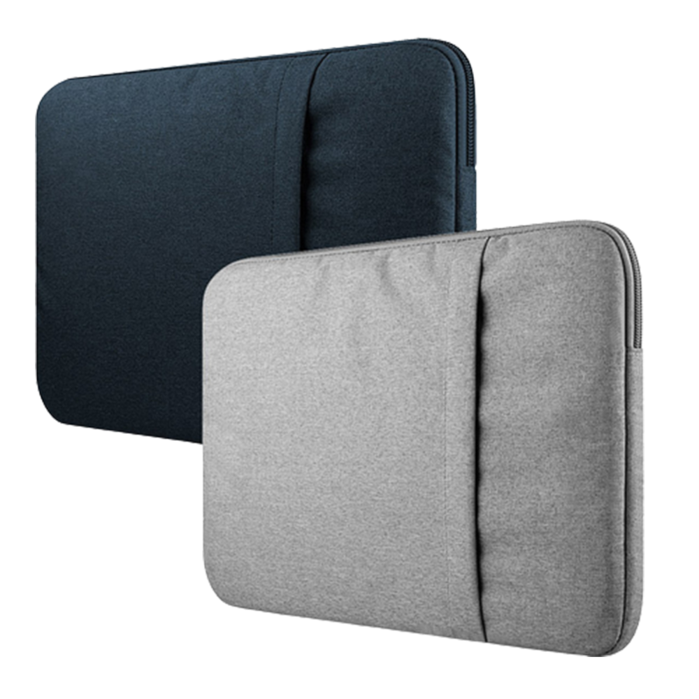 FLUX  laptop pouch slim canvas for 13 inch  and 15 inch  (gray, navy)