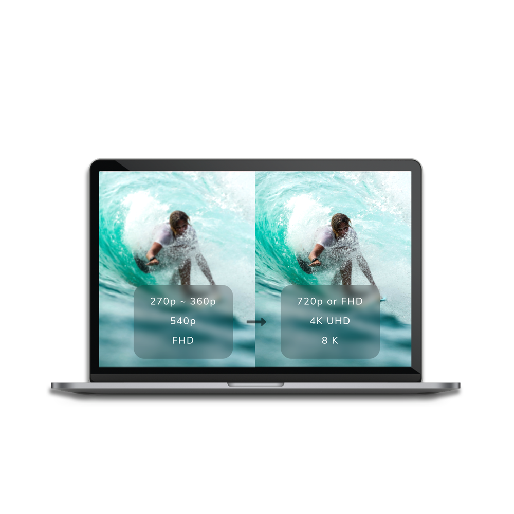 Artificial Intelligence based video enhacing and upscaling package for Windows and Mac