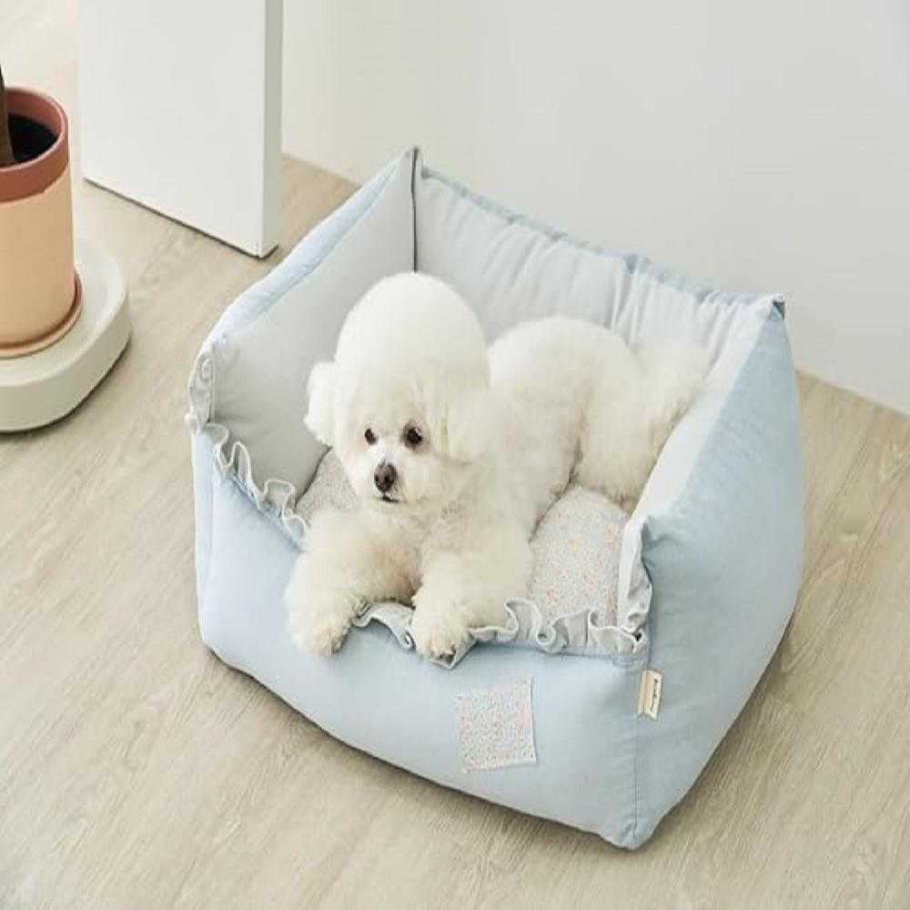MOONGMING Bumper Cushion for Pets, Cotton Linen, Safety Test Completed, Comfortable Cushion for Dogs