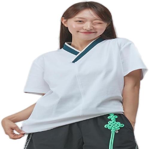 LEESLE Daily Unisex Basic Korean Short Sleeves Hanbok T-Shirt