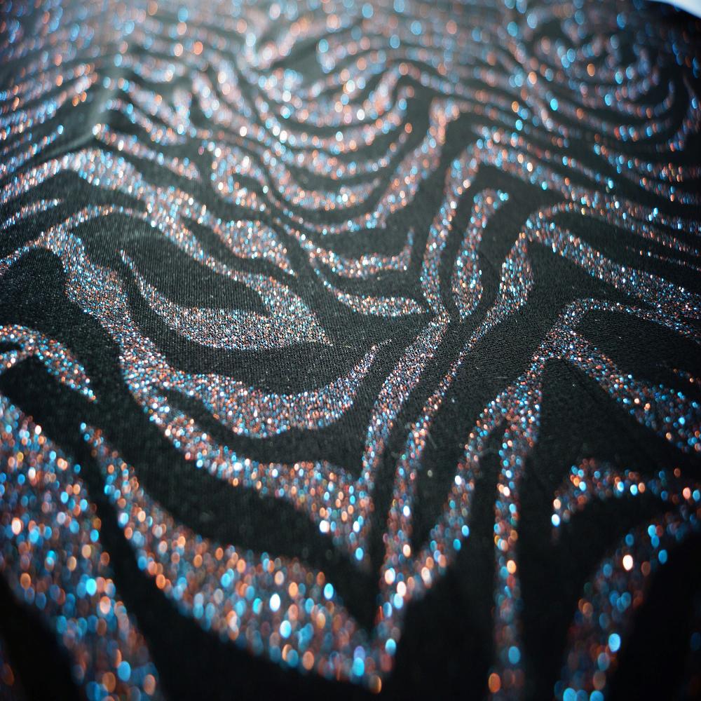 SJ Poly Span Velvet with Multi Glitter