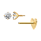 full image GOLD CZ 4PRONG HEAD / HEART INTERNAL THREAD BODY PIERCING & EARRING