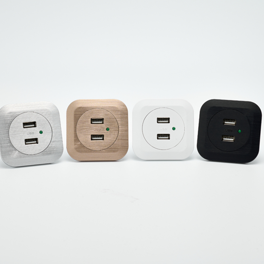 DAVCH Two Port Mini Built-in Outlet On the Bed with fast charger USB C Types Socket