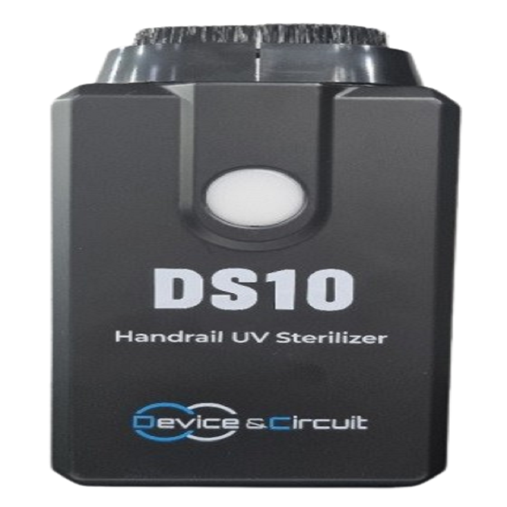 Escalator handrail UV sterilizer