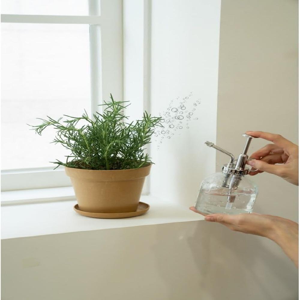 Freefactory Flower Plant Pot with Drainage Holes and Saucer Tray(Medium/Moss Green)