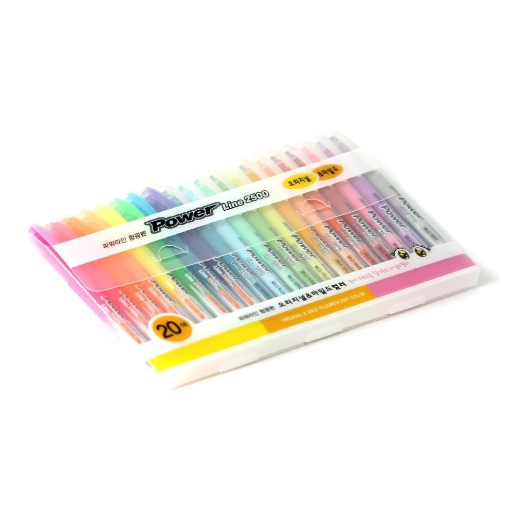 JVPEN JAVAPEN POWER LINE HIGHLIGTHER ORIGINAL & MILD 20COLOR