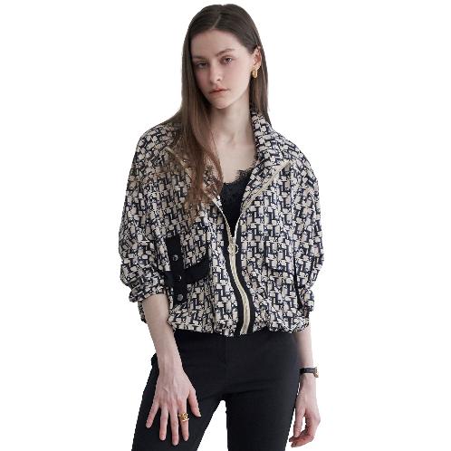 Logo Pattern Zip-Up Wind Zip-Up Jumper | Windbreaker